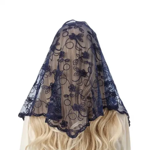 Véu de Renda Mantilha Azul