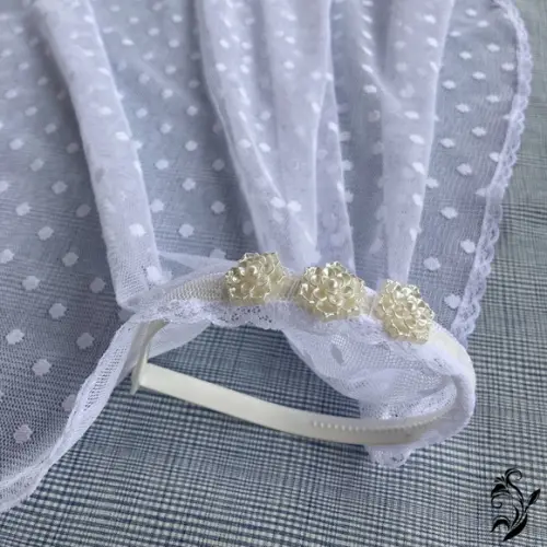 Véu de Renda para Crianças com Arco