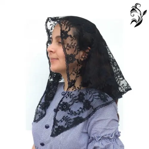 Véu De Renda Preto Para Missa - Tamanho P