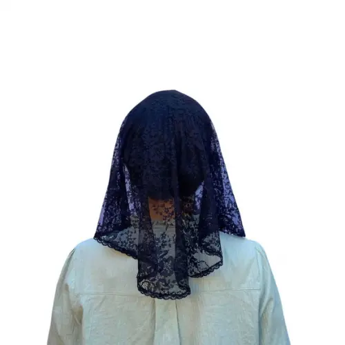 Véu de Renda Preto para Missa P