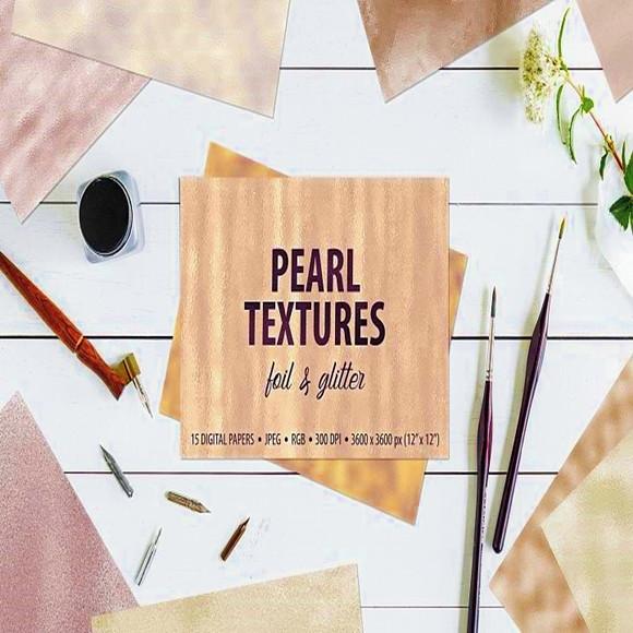 15 papéis Scrap Digital Texturas Glitter