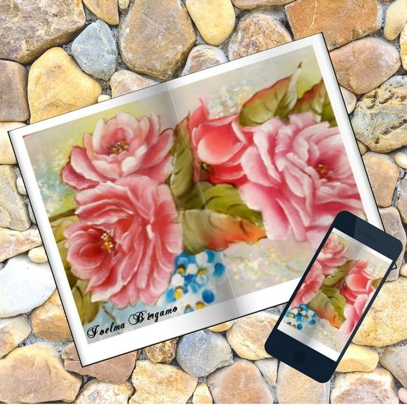 APOSTILA DIGITAL DE PINTURA EM TECIDO ROSAS E BOTÃO