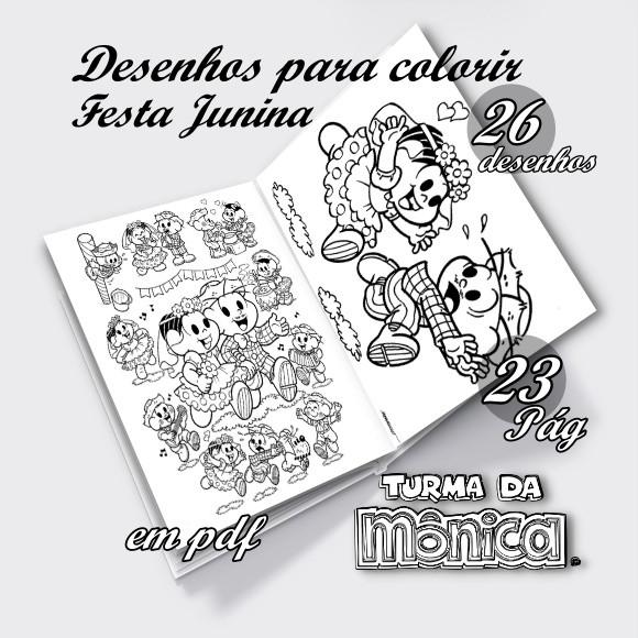Desenhos para Colorir Festa Junina Turma da Mônica pdf