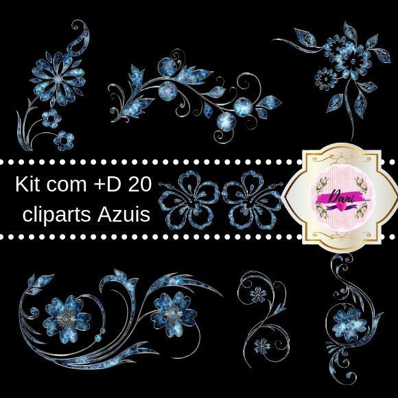 Kit +D 20 Cliparts Azuis
