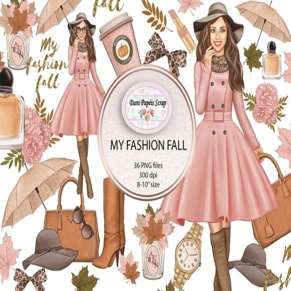 KIT 23 PAPÉIS E CLIPARTS DIGITAIS SCRAP MY FASHION FALL