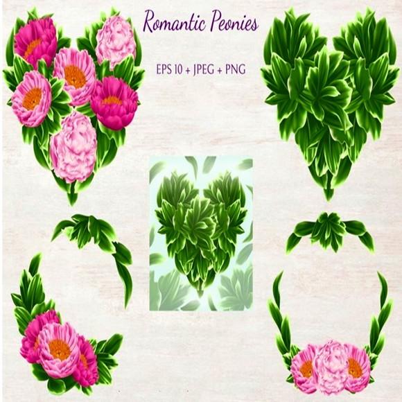 Kit de Papel Digital Scrap romantic Peonies