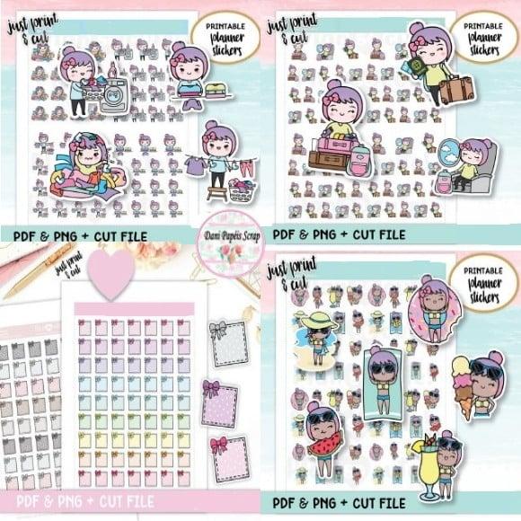 Kit Digital Adesivos para Planner