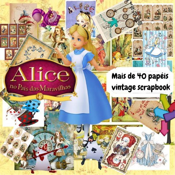 Kit Digital Alice Vintage elementos