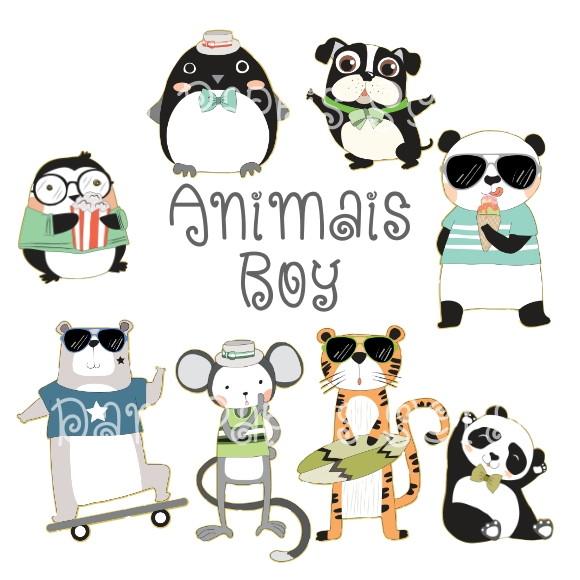 Kit Digital Animais Meninas Meninos 16 Png