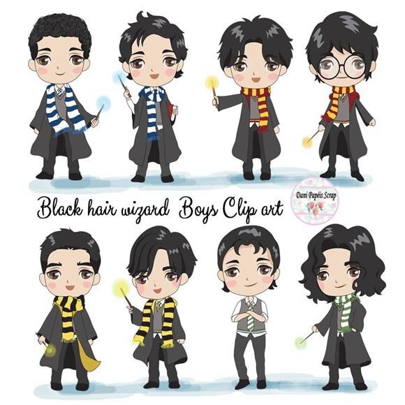 Kit Digital Black Hair Wizard Boys