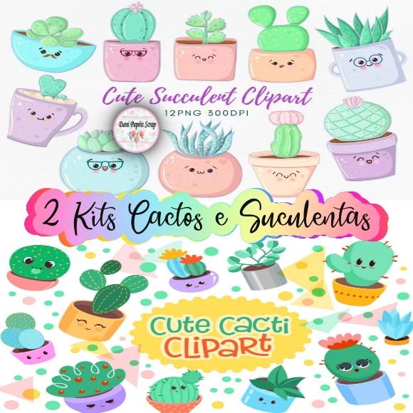 Kit Digital Cactos e Suculentas