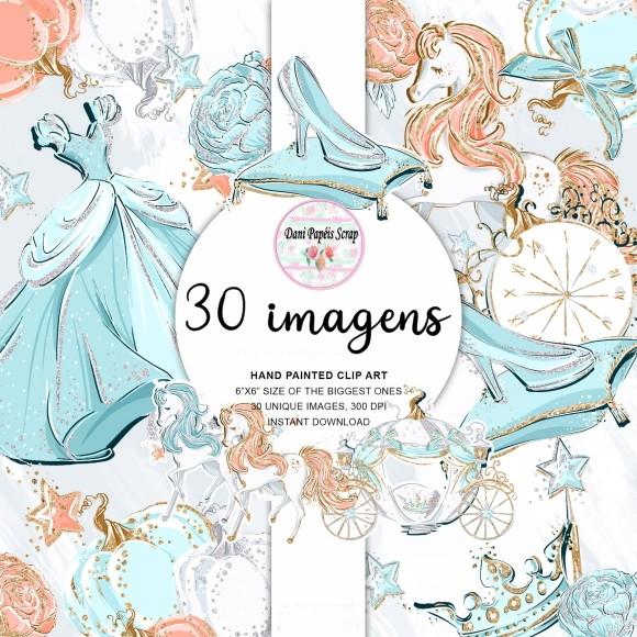Kit Digital Cinderela 30 Imagens