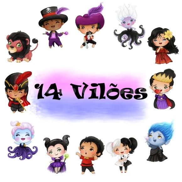 Kit Digital Cliparts 14 Vilões Baby Aquarela