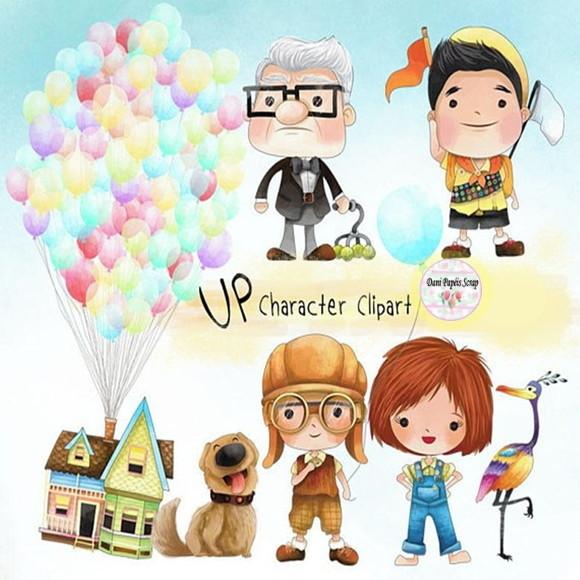 Kit Digital Clipart Cute Up Altas Aventuras