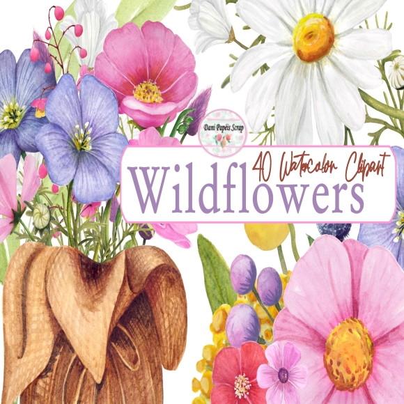 Kit Digital Cliparts Flores Silvestres