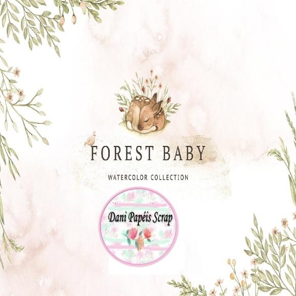 Kit Digital Floresta Baby Aquarela