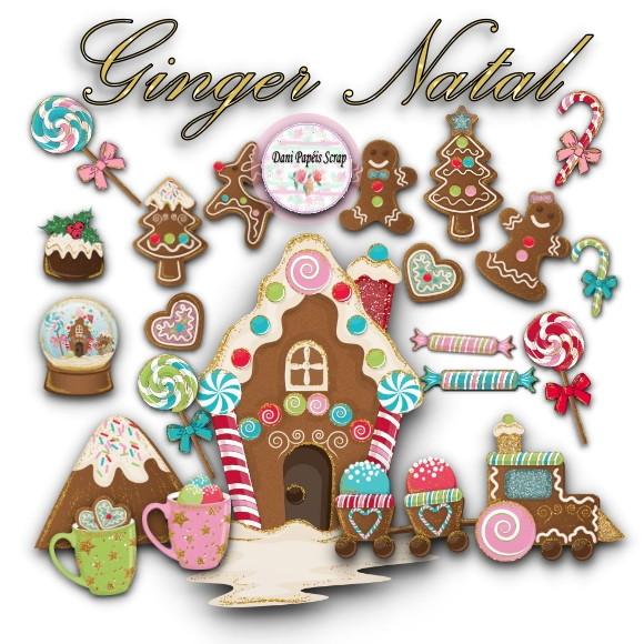 Kit Digital Ginger Natal Cliparts