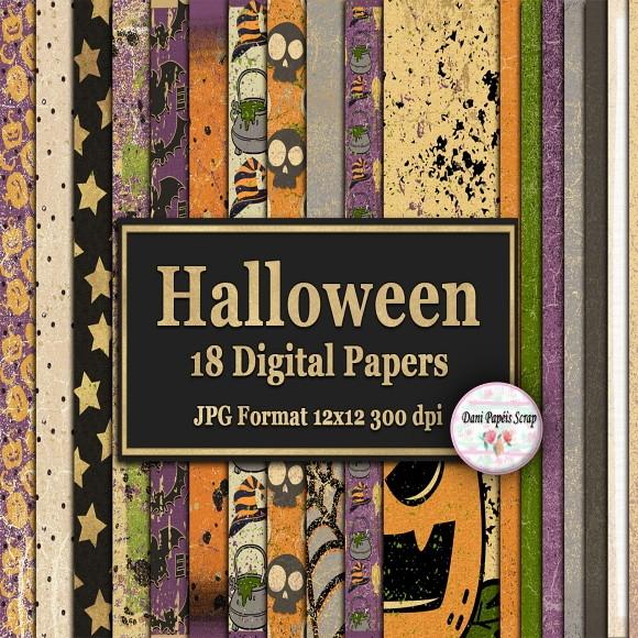Kit Digital Halloween 18 Papéis