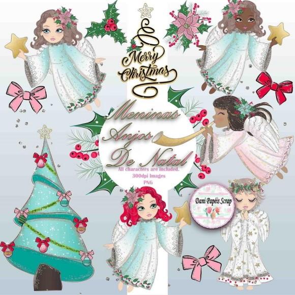 Kit Digital Meninas Anjos Cliparts