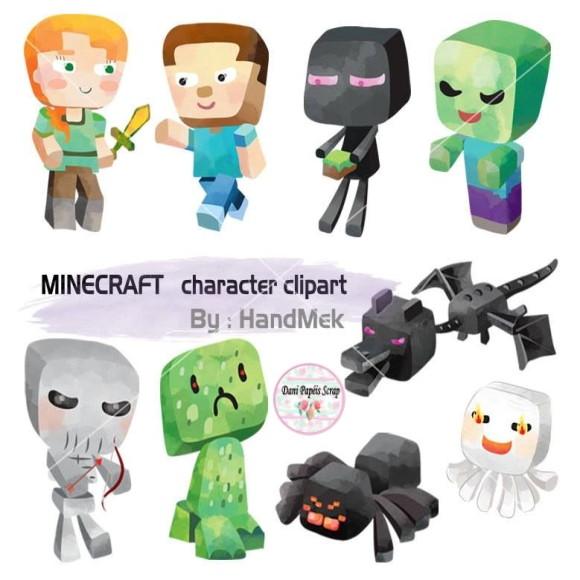 Kit Digital Minecraft Aquarela
