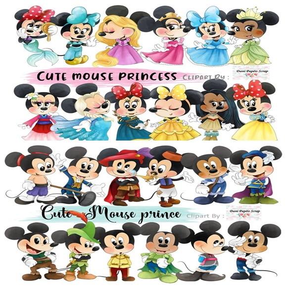 Kit Digital Mikey e Minnie Princesa e Princípe