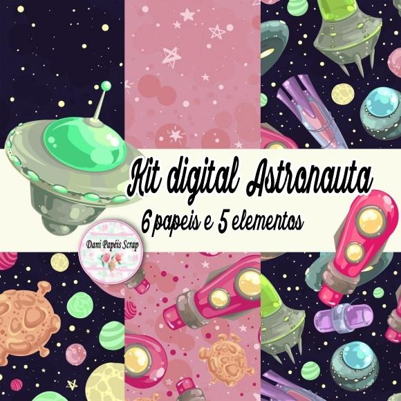 Kit Digital Papel Astronauta