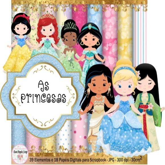 Kit Digital Papel as Princesas