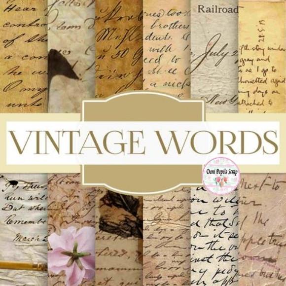 Kit Digital Papel Antique Words