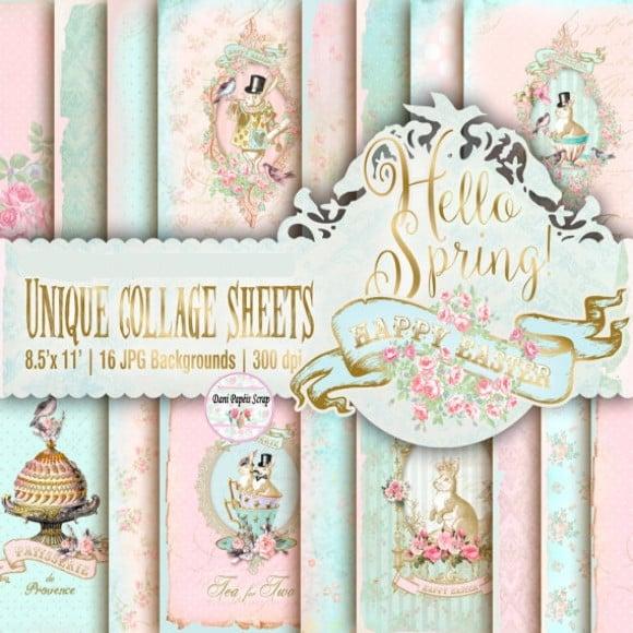 Kit Digital Papel Coelhinho Vintage