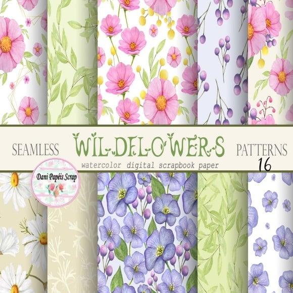 Kit Digital Papel Flor do Campo