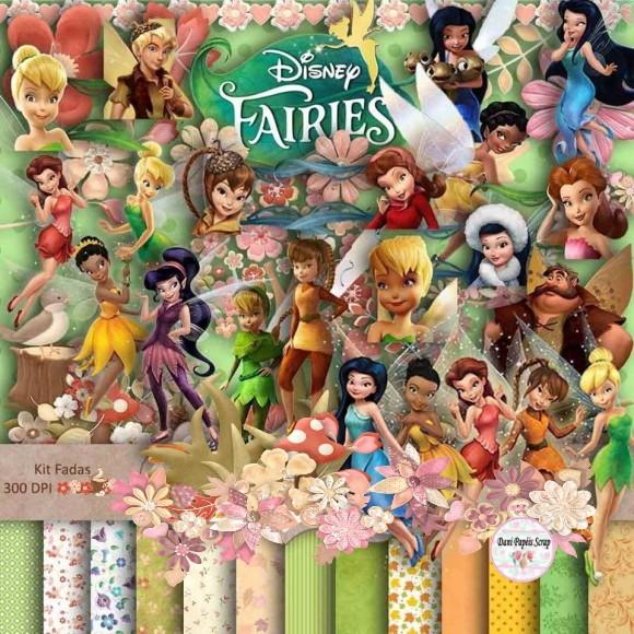 Kit Digital Papel Fadas Fairies