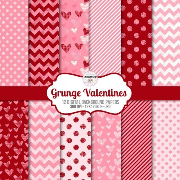 Kit Digital Papel Grungevalentines