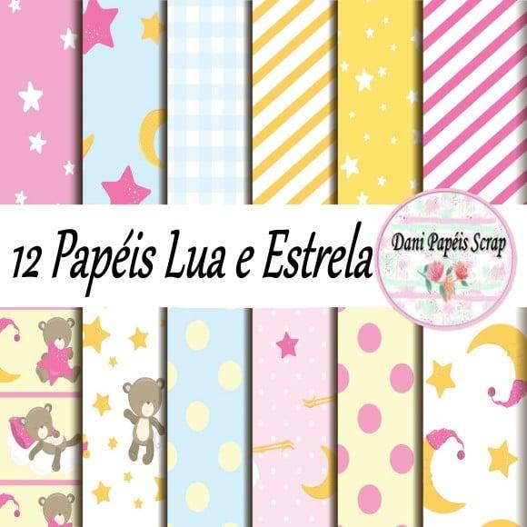 Kit Digital Papel Lua e Estrela