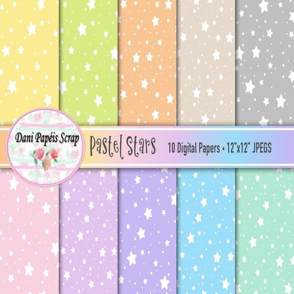 Kit Digital Papel Pastel Stars