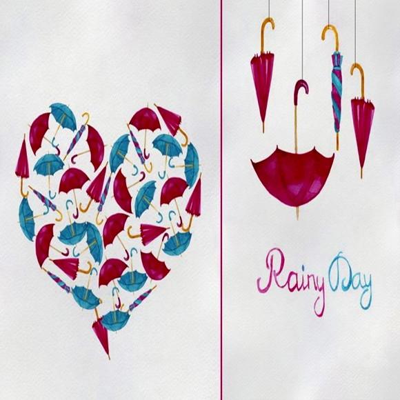 Kit Digital Papel Scrapbook Rainy Day Elementos/Cliparts
