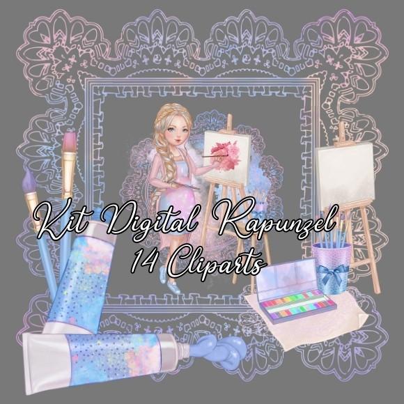 Kit Digital Princesa Rapunzel Pintora