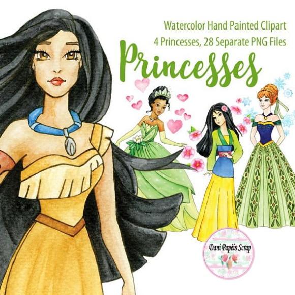 Kit Digital Princeses Lápis de Cor Aquarela
