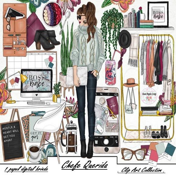Kit Digital Querida Chefe Cliparts