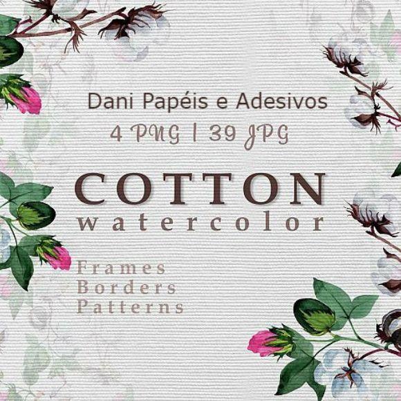Kit Digital Scrapbook Algodão Aquarela