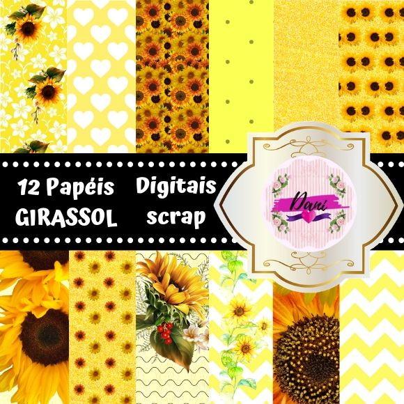Kit Digital Scrapbook Girassol