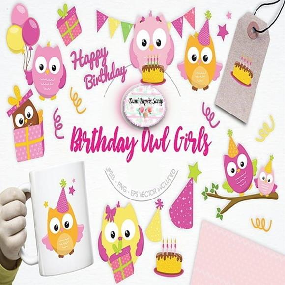 Kit Digital Scrapbook CORUJINHAS MENINAS