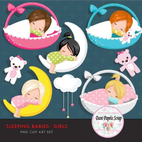 Kit Digital Sleeping Baby Girls