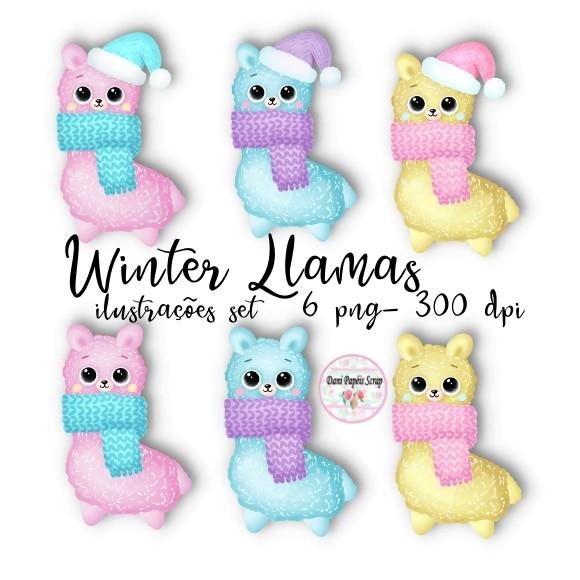 Kit Digital Winter Llamas