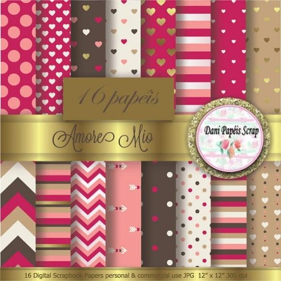 Kit Papel Digital Amore Mio