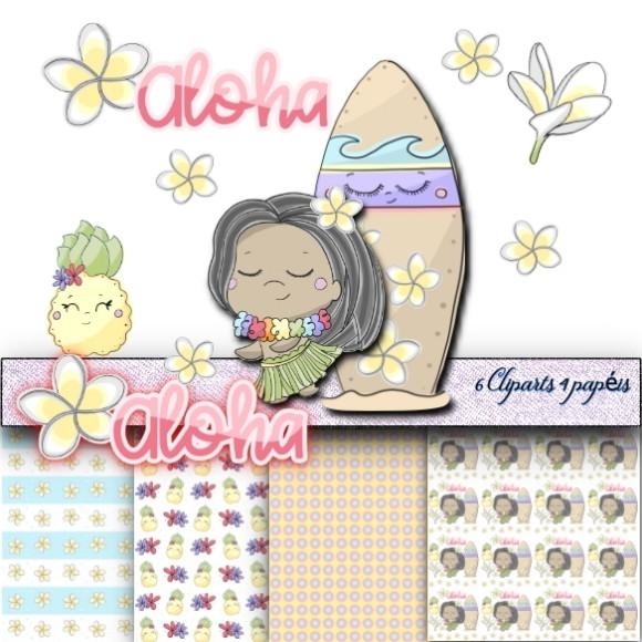 Kit Papel Digital Aloha