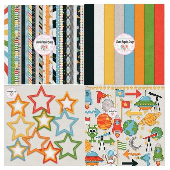 Kit Papel Digital Astronauta