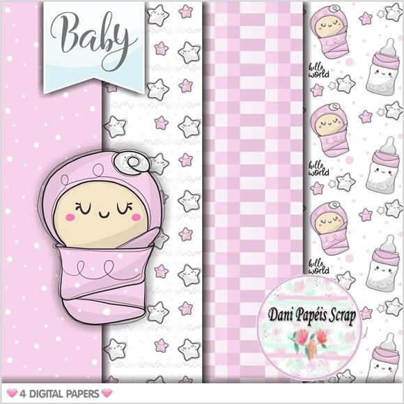 Kit Papel Digital BabyGirl