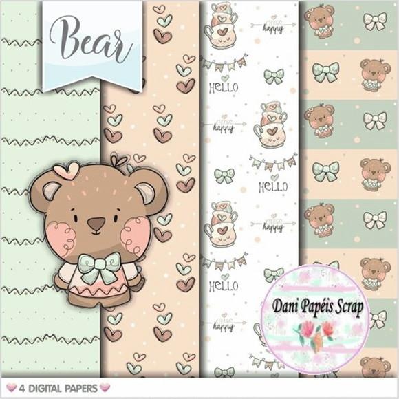Kit Papel Digital Bear Happy