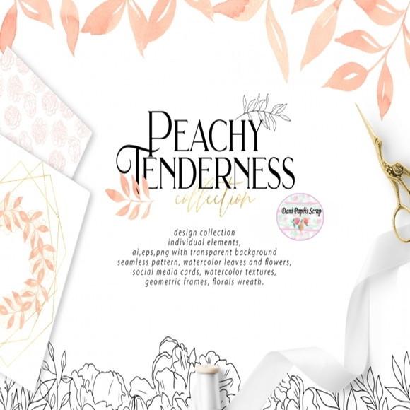 Kit Papel Digital Floral Scrap Luxo Peachy Tenderness