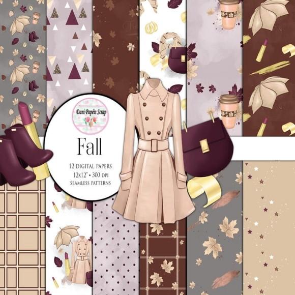 Kit Papel Digital Fall Clipart